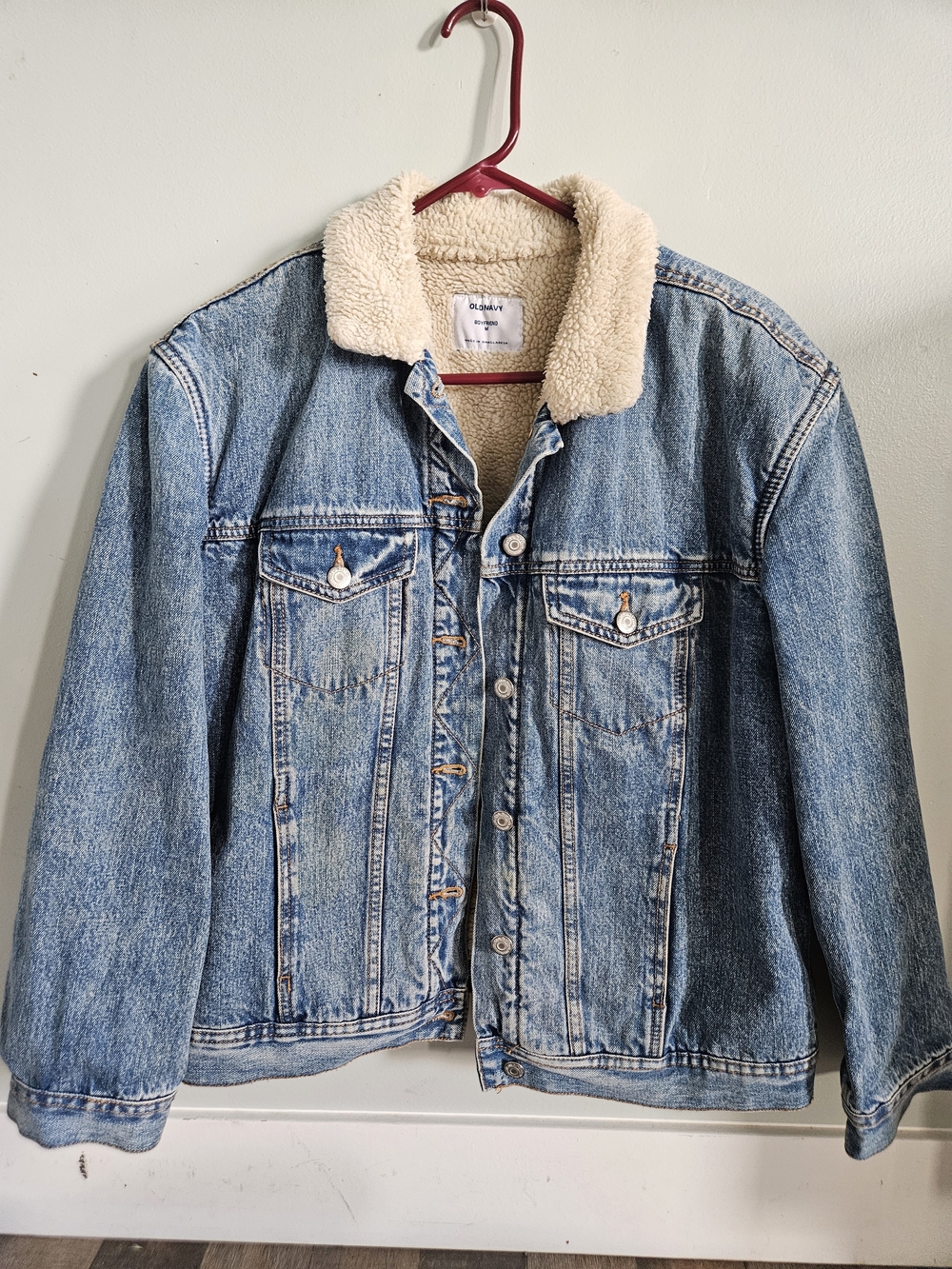 Old Navy Denim Jacket with Cream Sherpa Collar